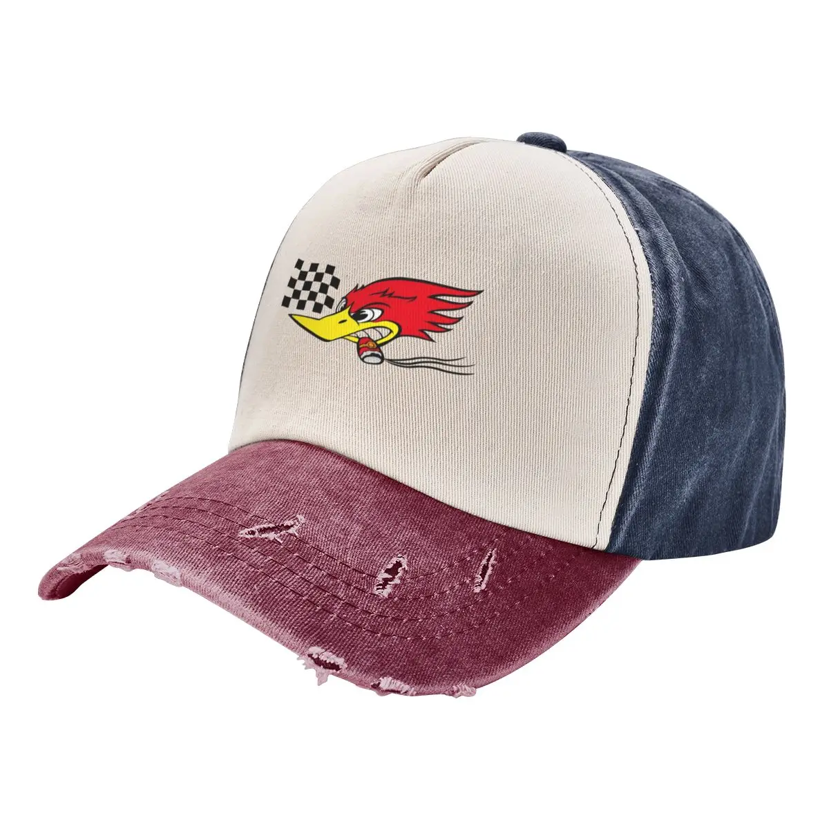 Clay Smith Cams Cartoon Bird Mr.Horsepower Style Baseball Cap Distressed Denim Hats Hip Hop Activities Adjustable Fit Sun Cap