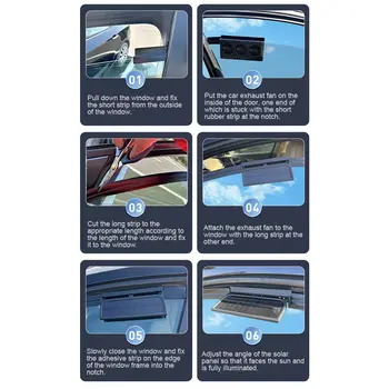 Solární ventilátor do auta, eliminuje zvláštní zápach, větrací otvor do okna auta, USB napájený ventilátor do auta pro všechna auta 8 nejlepší prodej USB ventilátor do auta - №6