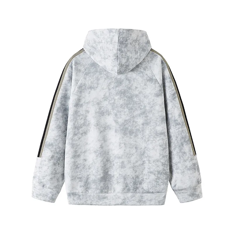 Autumn New Men's Patchwork Hoodies Casual Loose Tie Dye Hooded Sweatshirt Retro Wash Dirty Clothing Unisex Hoodie