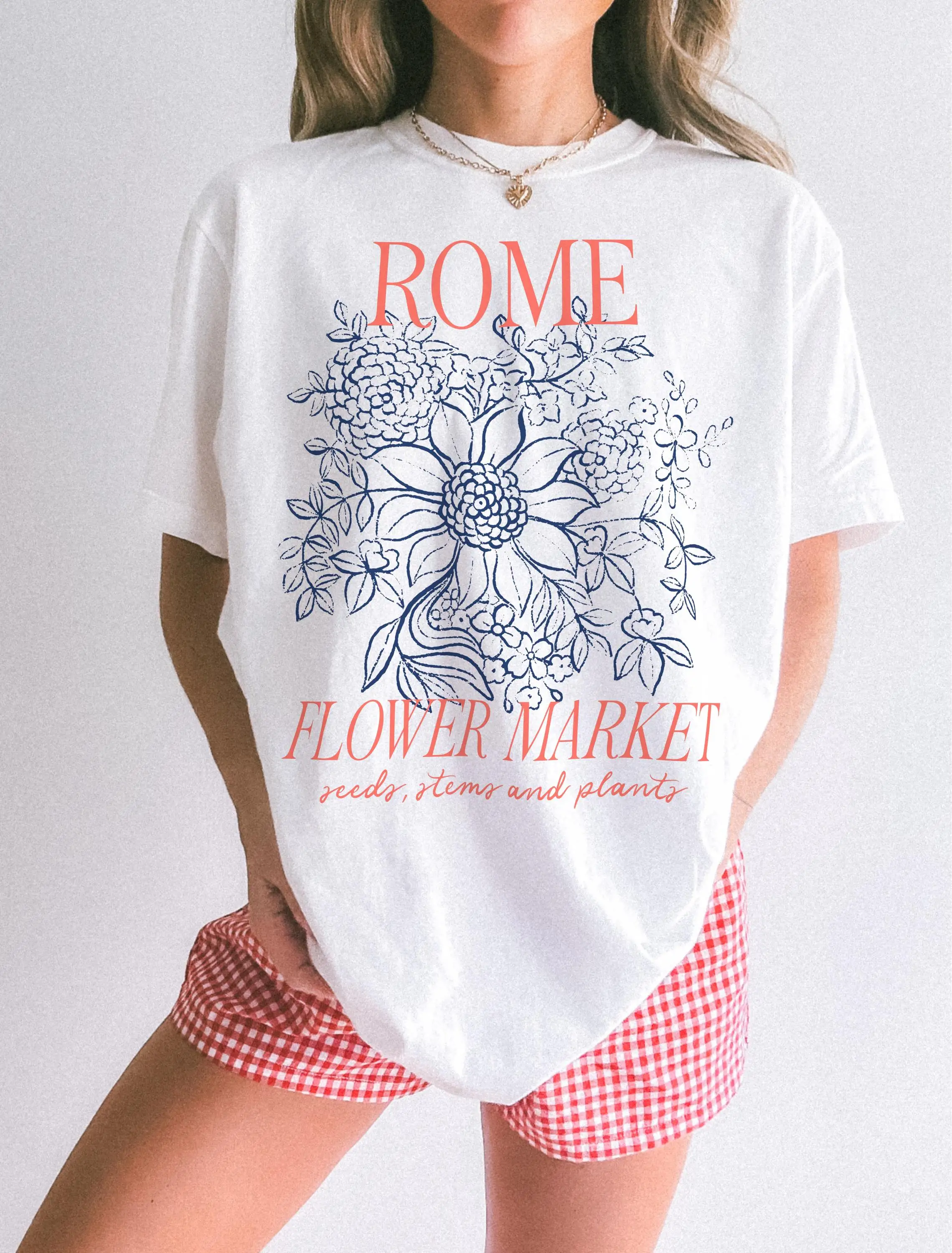 

Женская летняя футболка больших размеров с винтажным цветочным принтом, хлопковая, дышащая, стильная, универсальная, в уличном стиле, оверсайз