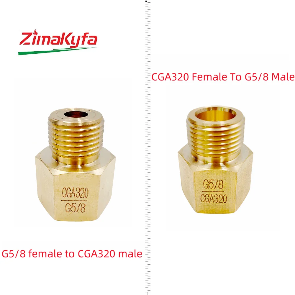 CO2 G5/8 To CGA320 Thread Tank Cylinder Connector Adapter Adaptor Converter For Regulator