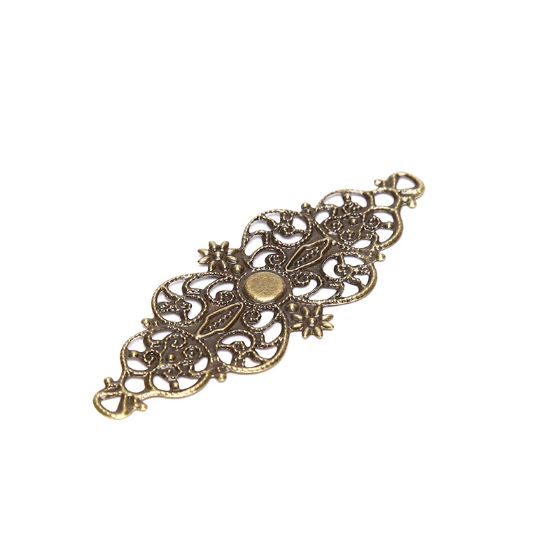 20Pcs Filigree Flower Wrap Connector Crafts Bronze Plated DIY Embellishments Findings Jewelry