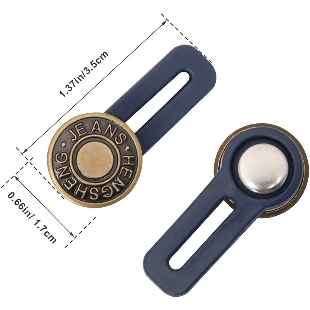 5PCS Metal Button Extender For Pants Jeans Free Sewing Adjustable Retractable Waist Extenders  Waistband Expander