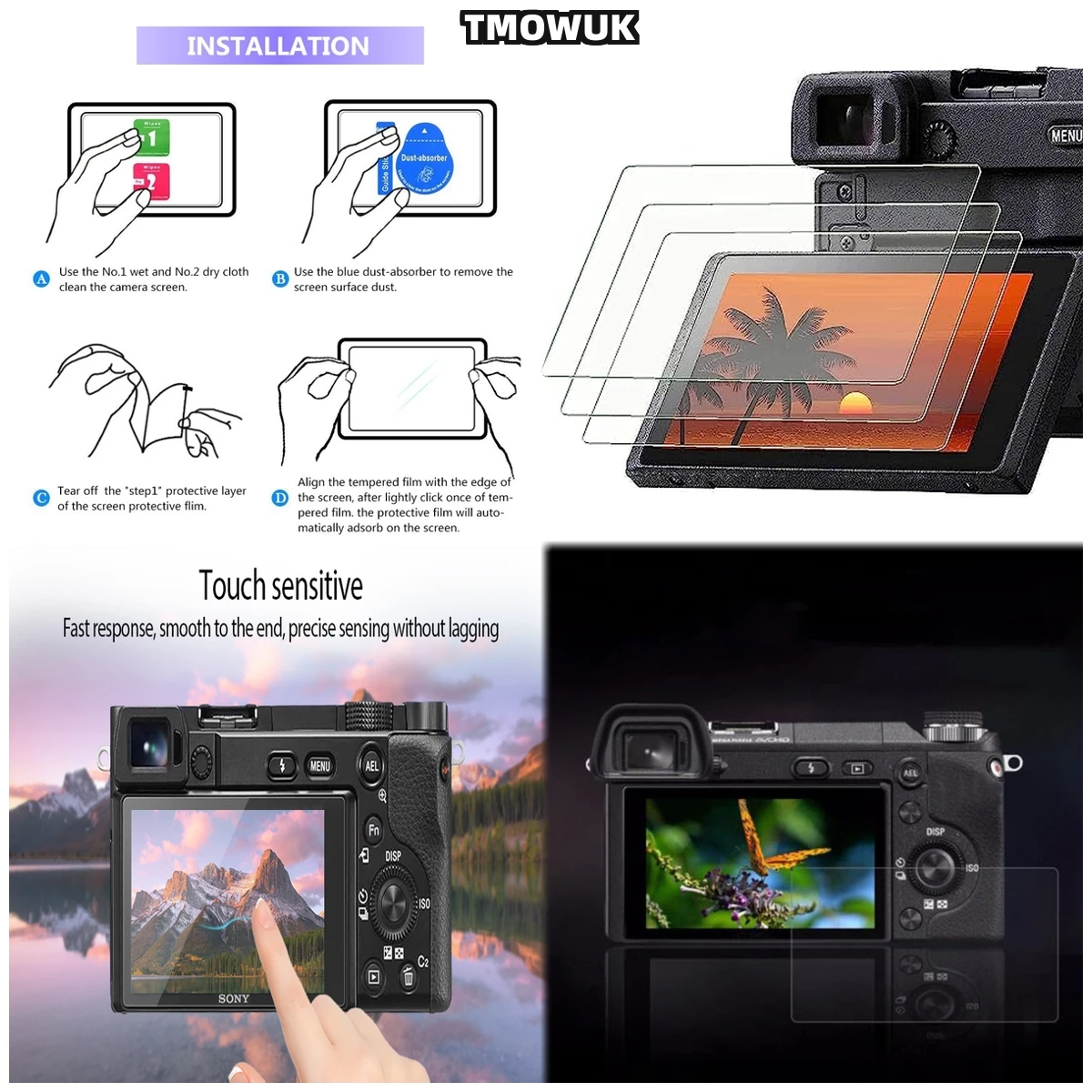 

Full Coverage Screen Guard For Sony Alpha A6600 A6000 A6100 A6300 A6400 A5000 NEX Models