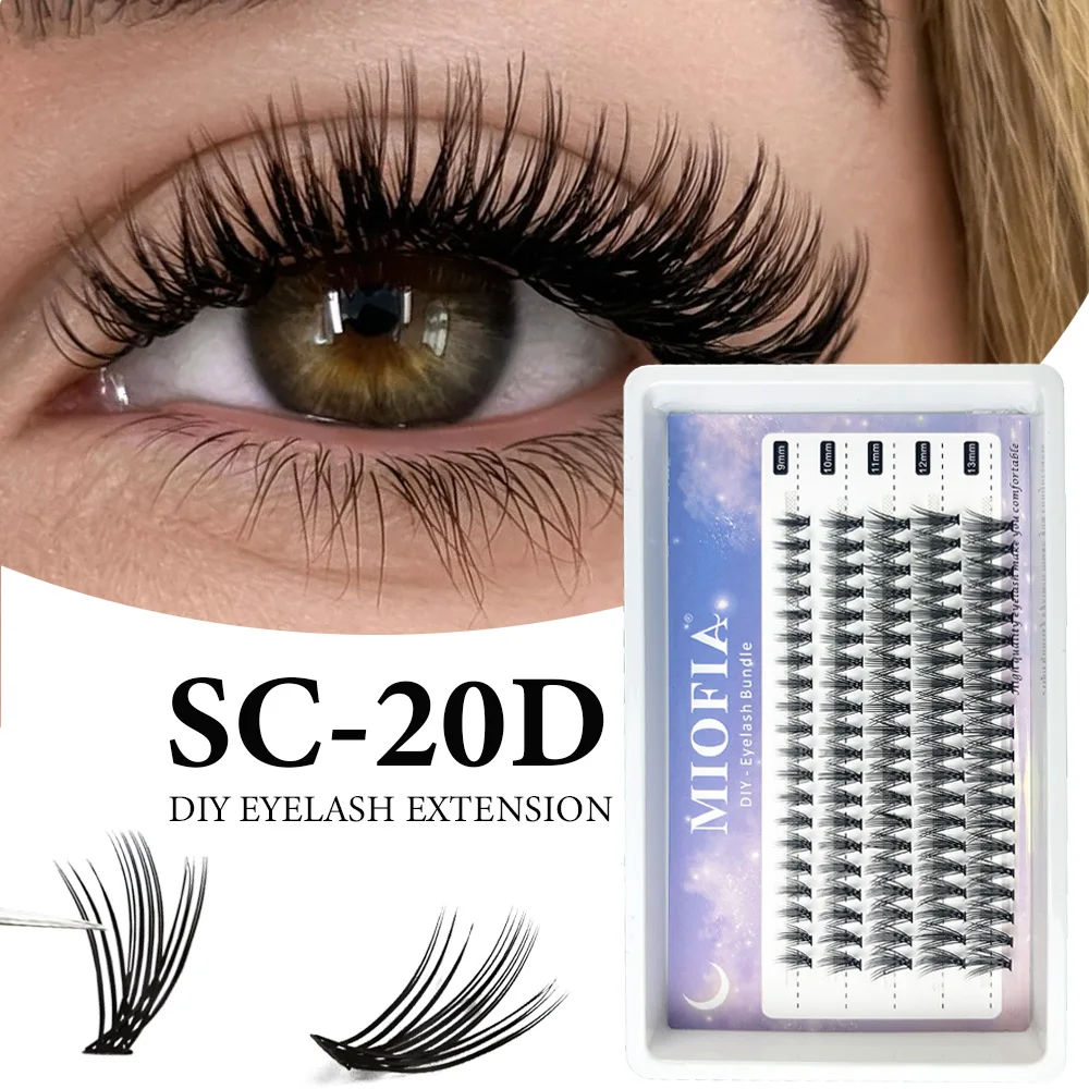 

MIOFIA 20D Cluster Lashes 3D Russian Volume Soft Lightweight Eyelashes DIY Eyelash Extension Natural Faux Mink False Lashes