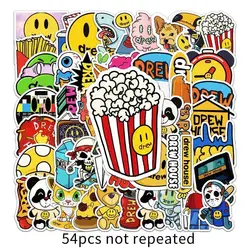 54pcs Cartoon Drew Graffiti Stickers Luggage Laptop Motorcycle Refrigerator Decoration Stickers