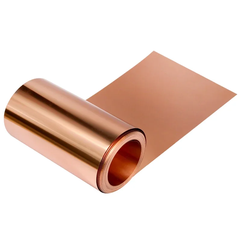 99.9% T2 Copper Sheet Roll Pure Copper Strip Ultra-thin Cu Metal Foil Plate Thickness 0.01-1mm x 20-200mm x1000mm