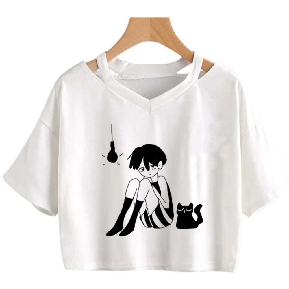 Omori cropped top women clearance sales graphic gothic cheap gyaru top tees streetwear summer goth jojifuku
