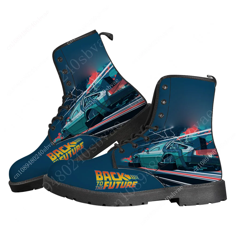 Back To The Future Delorean Boots Mens Womens Teenager Shoes Casual Boot Hot Movie Outdoor Light Print on Demand Customize Shoe