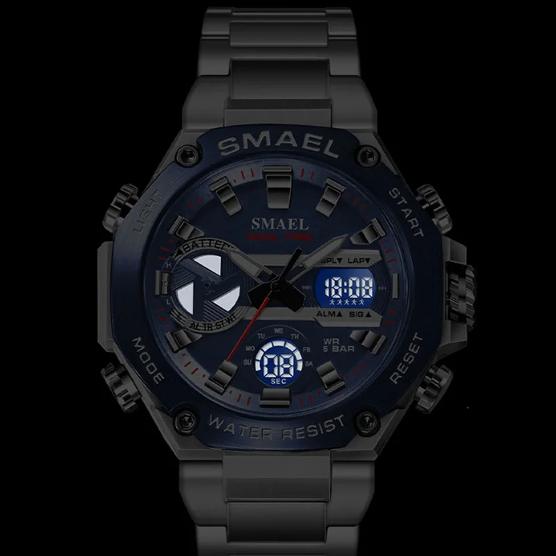 New Stainless Steel Watches Fashion Bussiness Watches 50M Waterproof 8097 Men\'sWristwatches Sports Quartz Watches Gifts Mens