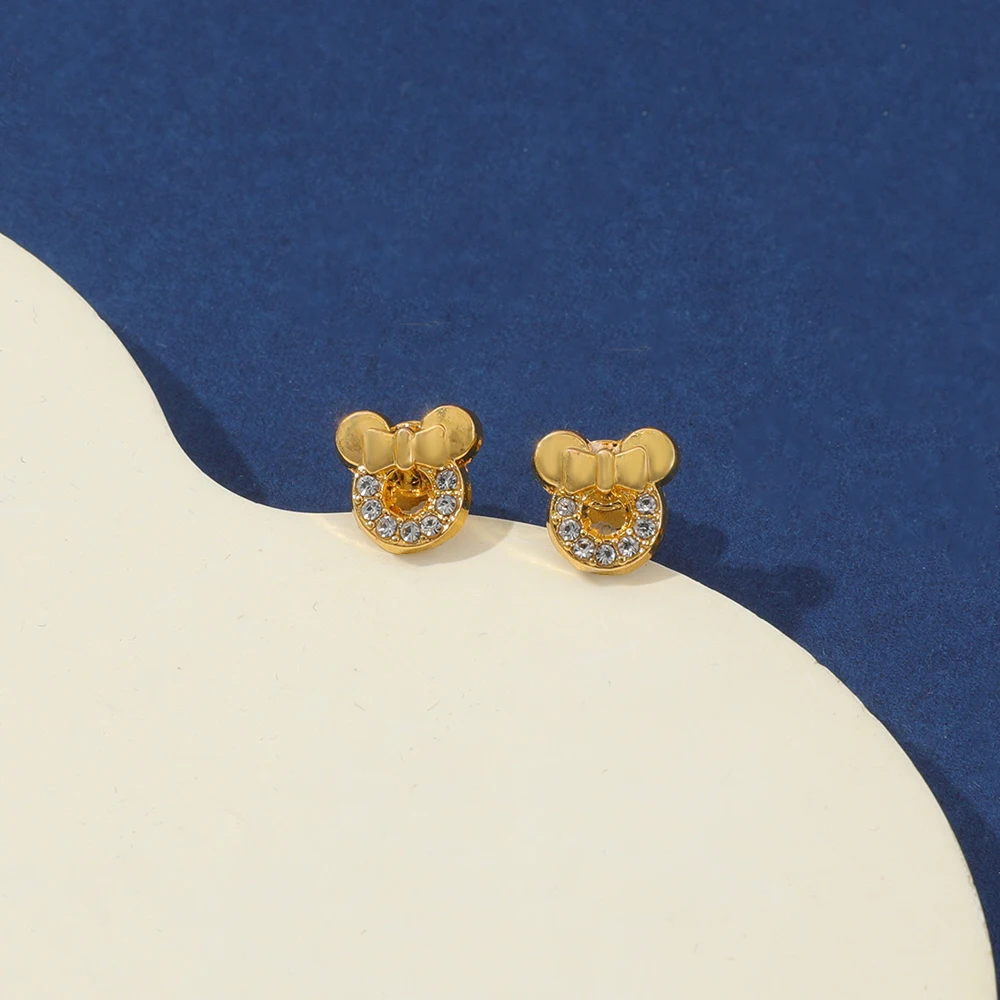 1 Pasang Anting Mickey Minnie Mouse Disney Anting Mickey Ikatan Simpul Kawaii untuk Hadiah Mainan Pesta Anak Perempuan