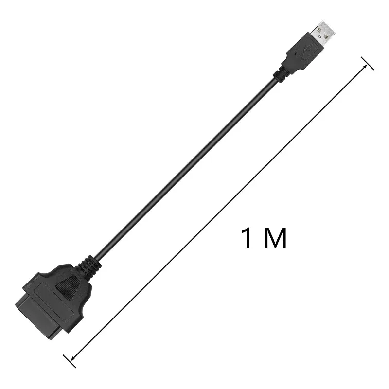 OBD2 Female To USB A Male Power Cable 1m 3.3ft 16 Pin J1962 5V DC Power Supply for Car GPS Tracker OBD Scanner Device Charging