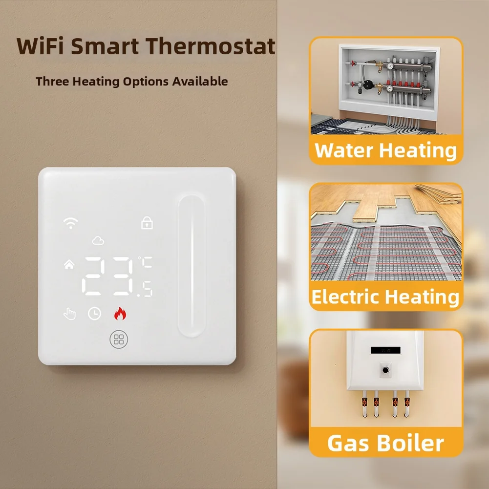 WiFi Smart Temperature Controller Adjustable LCD Backlight Digital Heating Cooling Regulator Indoor Home Room Temperature