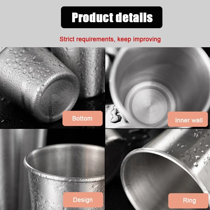 Stainless Steel Gold Cups 300ML Insulated Metal Cup 304 Drinking Beer Mug Metal Travel Drink Cup image 6