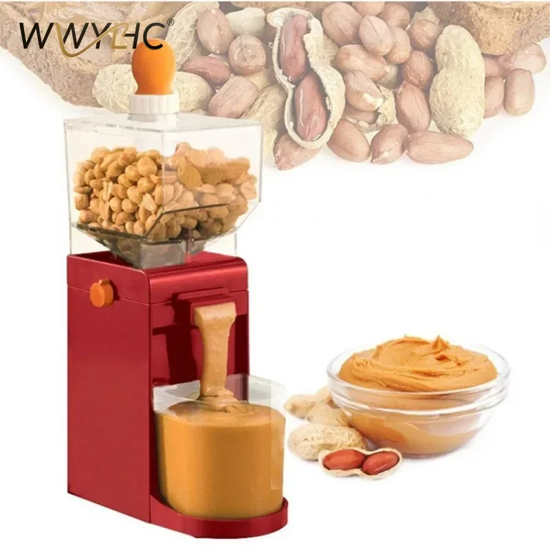 Suitable for Mini Electric Peanut Butter Maker Sesame Paste Grinding Machine Small Home Nut Grinder Reddish Brown