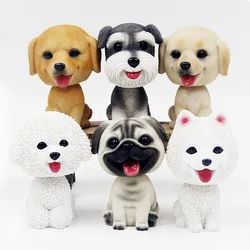 Simulation Dog Miniature Figurine Animal Model Pug Bichon Frise Samoye Schnauzer Home Decor Fairy For Car Decoration Accessories