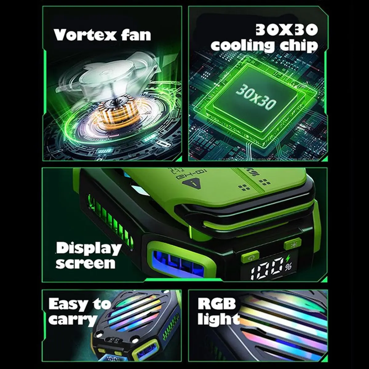 Welcome Deal~Mobile Phone Magnetic Semiconductor Coolng Fan Radiator with 7 Gears Adjustable Game Cooler for IOS Android Phone B