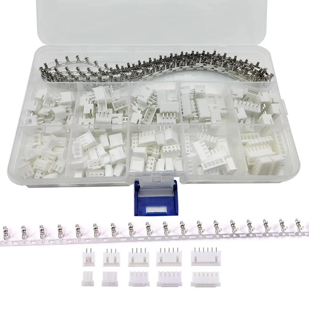 350Pcs JST 2.54 XH Male Female Connector 2/3/4/5/6Pin Plug With Terminal Wires Cables Socket Header Dupont Wire Connectors Kit