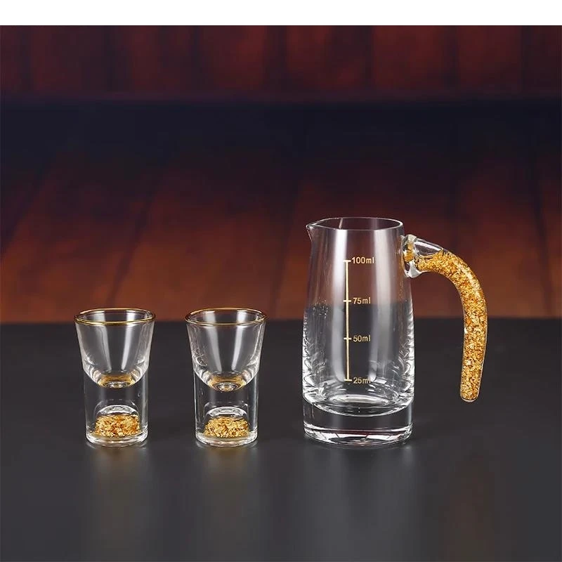 Chinese Style Transparent Glass Crystal Spirit Sober Home Liquor Friends Party Vodka Brandy Wine Set