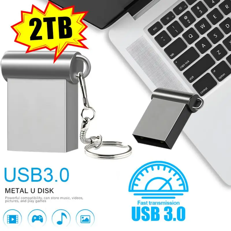 USB Flash Drive 2TB 1TB Metal Real Capacity High Speed Memory Stick 128GB USB 3.0 Flash Pen Drive Business Gift Storage U Disk