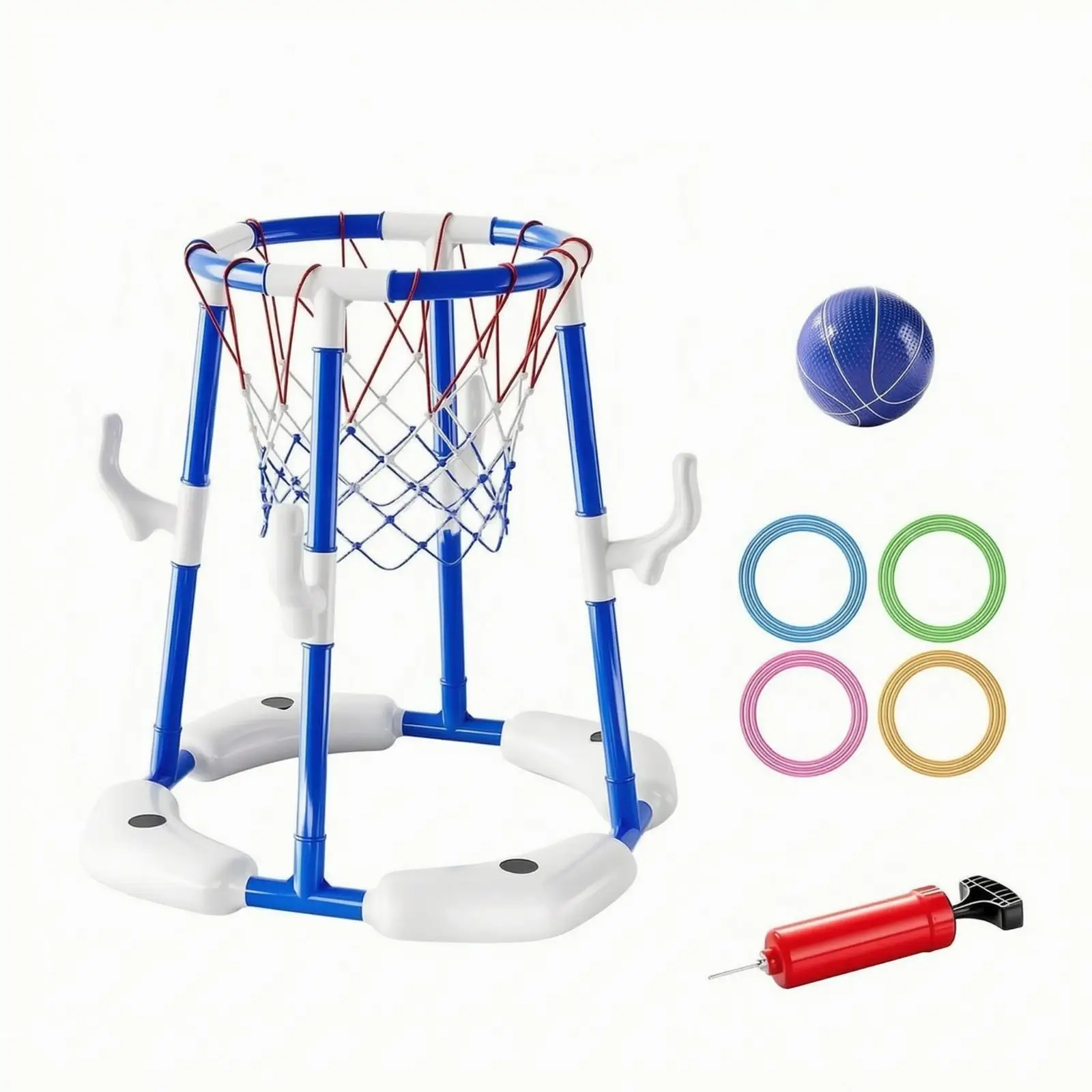 Inflatable Pool Basketball Hoop with Side Hooks for Indoor Outdoor Family Entertainment