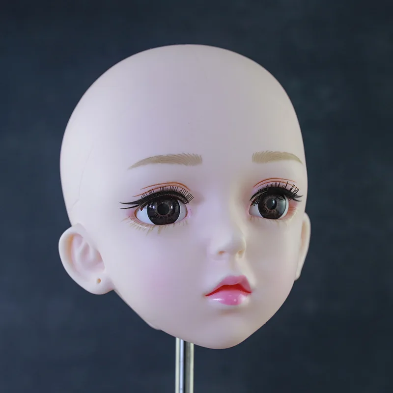 60cm Doll's Head White Skin 1/3 Bjd Doll Head Accessories Girls Play House Makeup Practice Toys