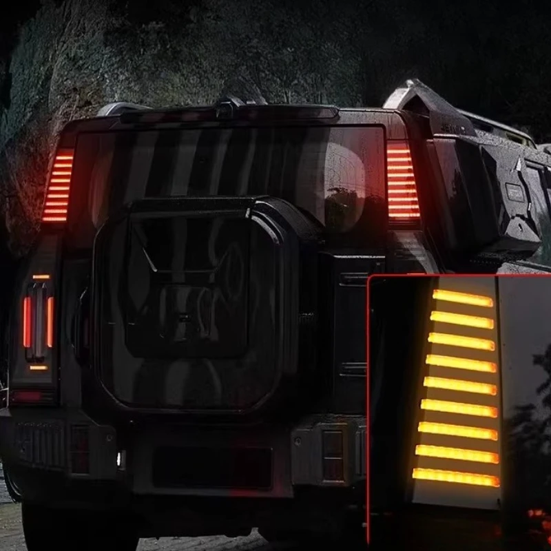 For Jetour Traveller T2 Led Column Light D Pillar Lamp Flowing Turn Signal Brake Warning Light Car Taillight Accessories