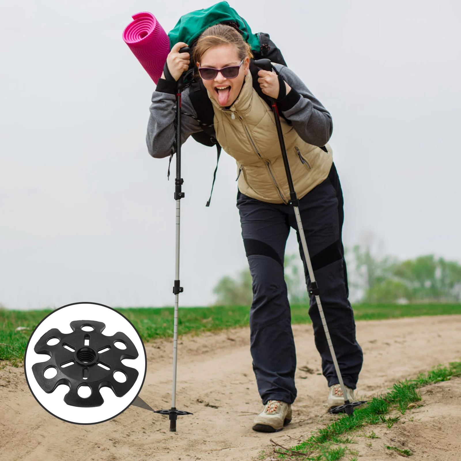 

8Pcs Hiking Pole Mud Baskets Snow Baskets Lightweight Durable Trekking Pole Accessories for Outdoor Walking Sticks Tips