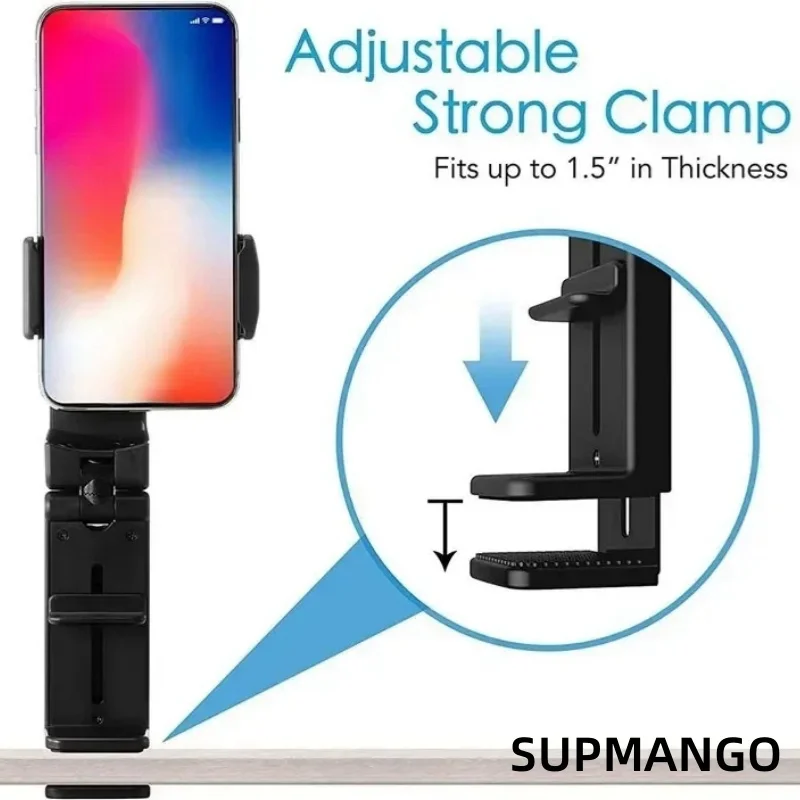 Mobile Phone Holder Portable Travel Device Desktop Mount Foldable Rotating Selfie Train Airplane Seat Support