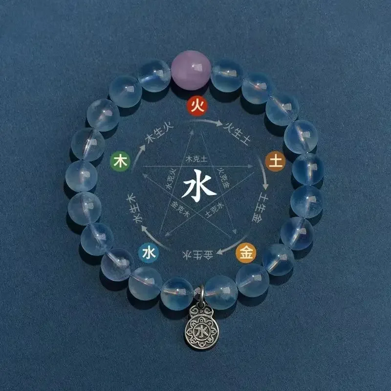 Five Elements Birthday Good Lucky Bracelet Gold Wood Water Fire Earth Custom Hand String Natural Duobao Magnetic Field Balance