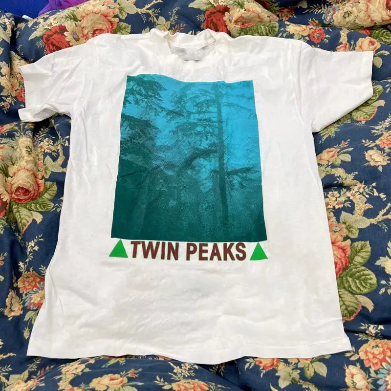 

Белая хлопковая футболка для взрослых Twin Peaks Band из 100% хлопка