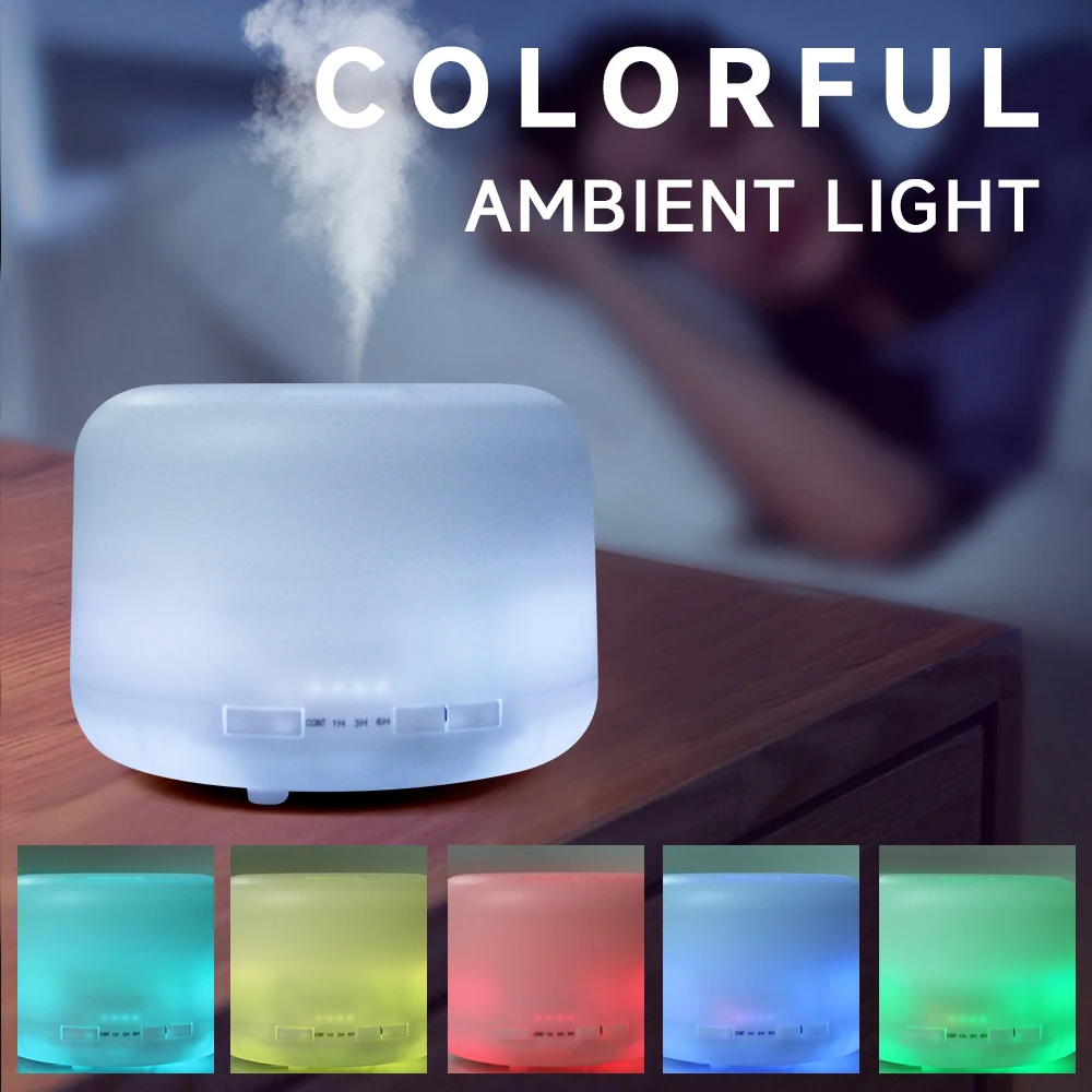 500ml Essential Oil Diffuser  Remote Control, Ultrasonic Air Humidifier Aroma Fragrant Oil Vaporizer Timer and Auto-Off