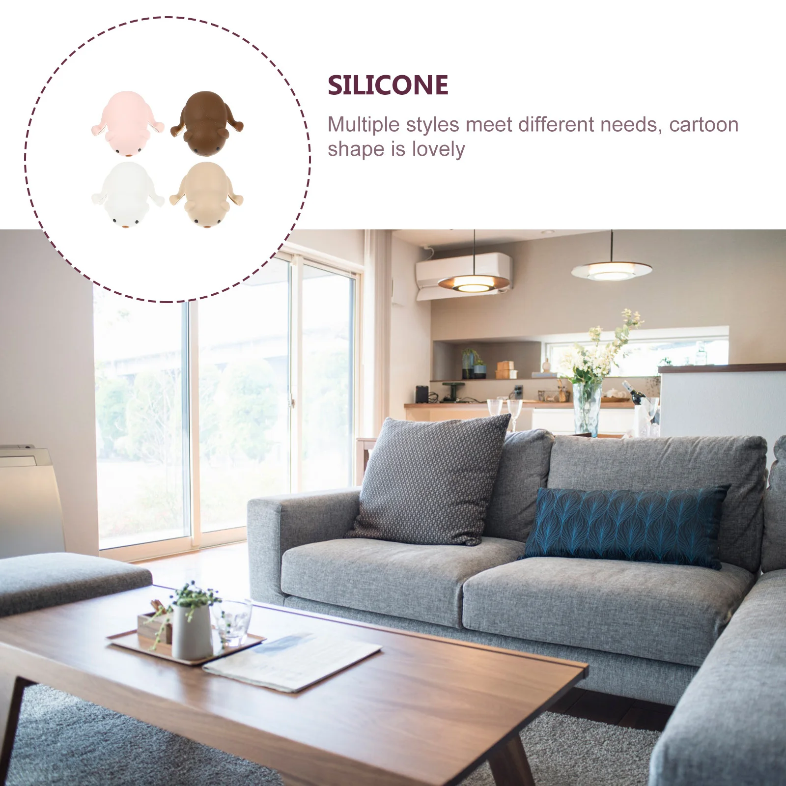 

4Pcs Safety Corner Protectors High Elasticity Silicone Bumper Guards Cartoon Table Corner Guard Furniture Protection Decorative