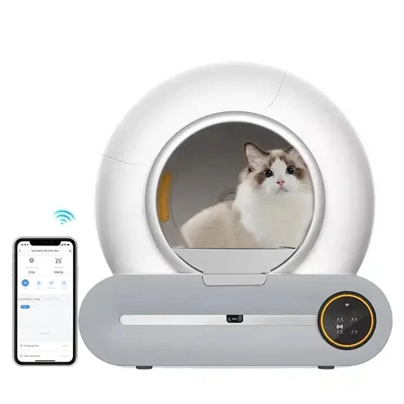 

Wholesale Self-Cleaning Cat Litter Box Automatic Smart Cat Litter Box APP Control 65L Intelligent Smart Cat Toliet