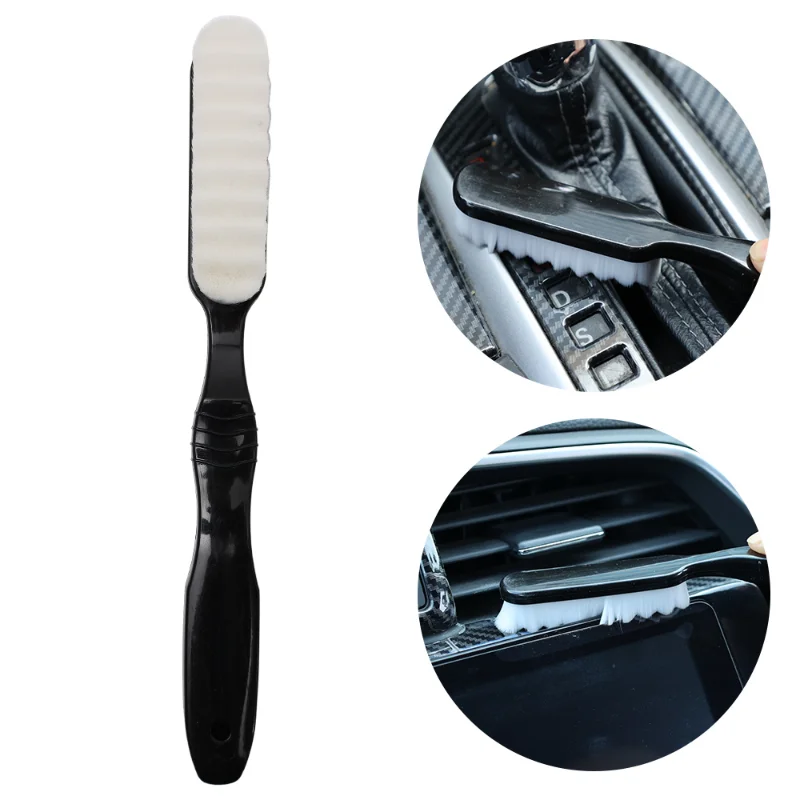 Car Detailing Brush Auto Long Handle Dense Cleaner Vehicle Wash Tools Interior Leather Panel Roof Cleaning Accessories