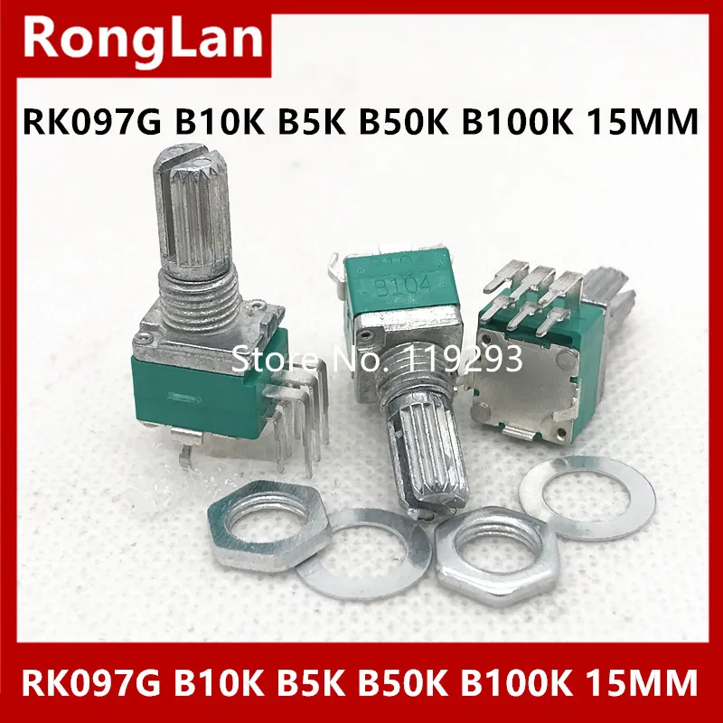 RK097 097 6pin Special audio amplifier high-precision double potentiometer RK097G B5K B10K B20K B50K B100K 15MM-10PCS