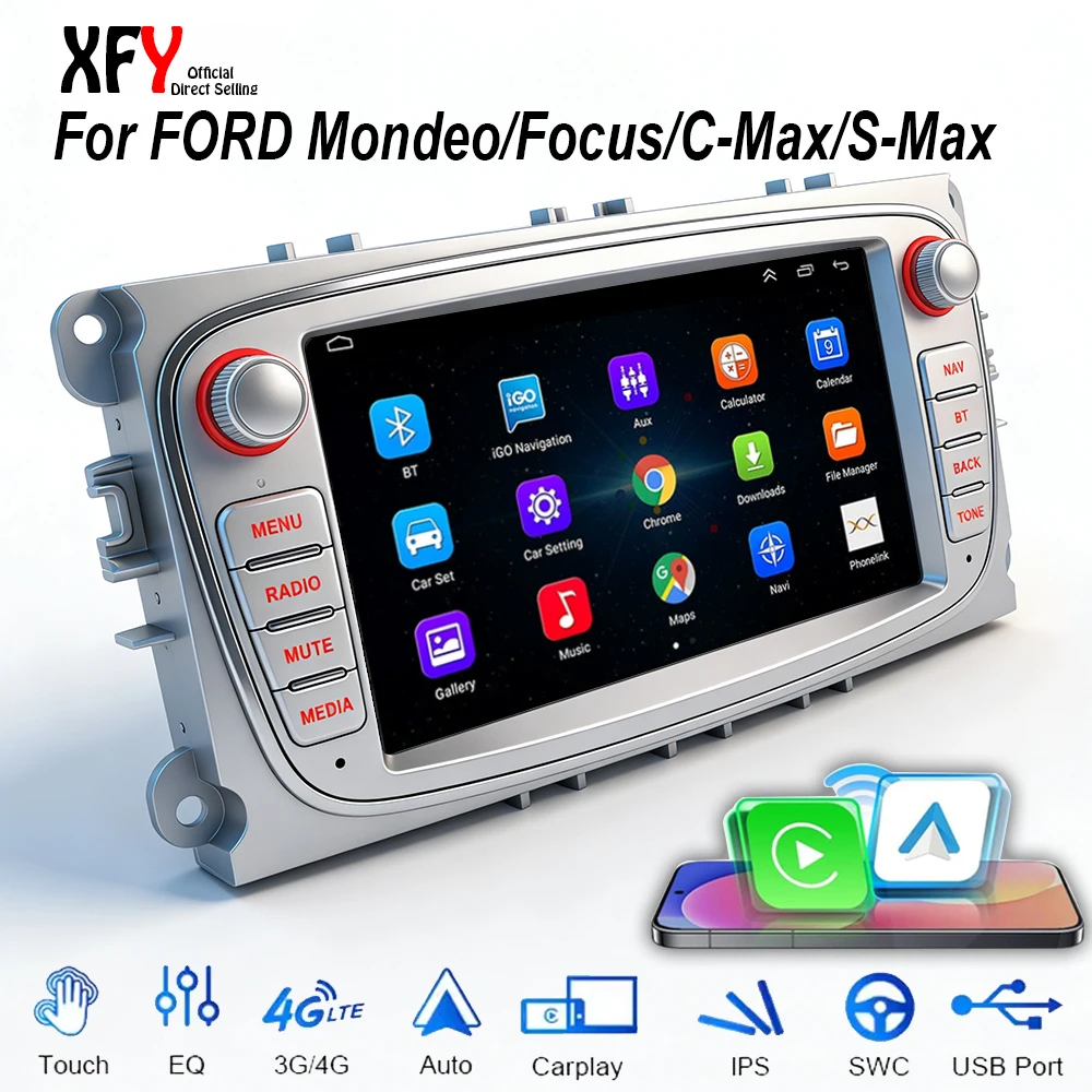 

Автомагнитола XFY для Ford Focus Mk2, S-Max, Mondeo, Galaxy, C-Max с CarPlay, GPS, Android, мультимедиа, видеоплеером, DSP, AHD, DVR, 2DIN стерео