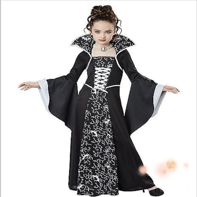 Scarlet Witch Halloween Costume For Kids Girls Vampire Cosplay Costume Disfraz Halloween Mujer Child Clothes For Party