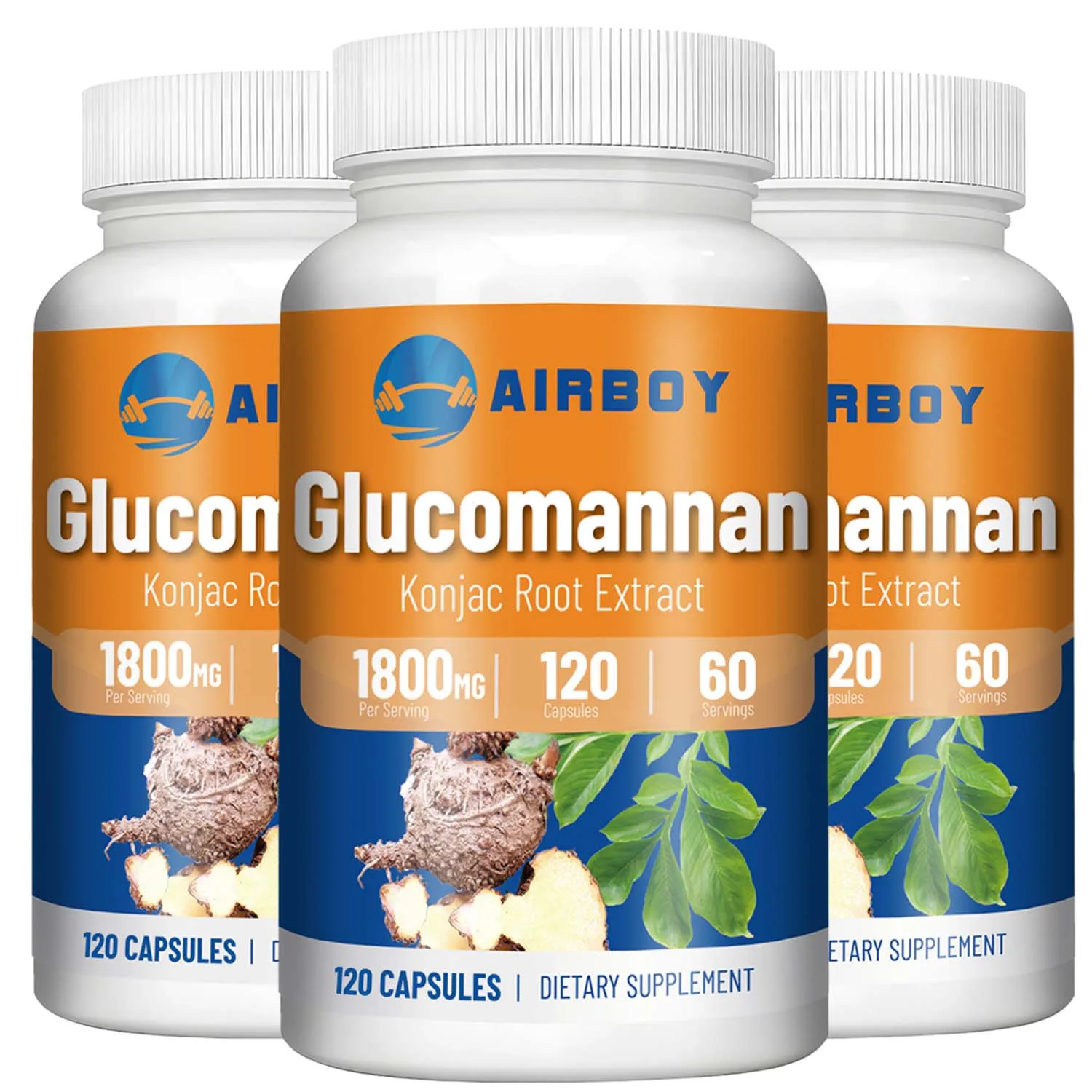 Glucomannan 1800mg - Promotes Energy Production, Increases Satiety, Appetite Suppressant Supplement