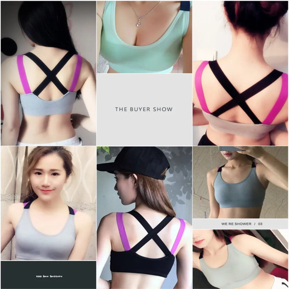 Womens Seamless Sports Bra Wirefree Breathable Yoga Fitness Ballet Dance Workout Summer Activewear