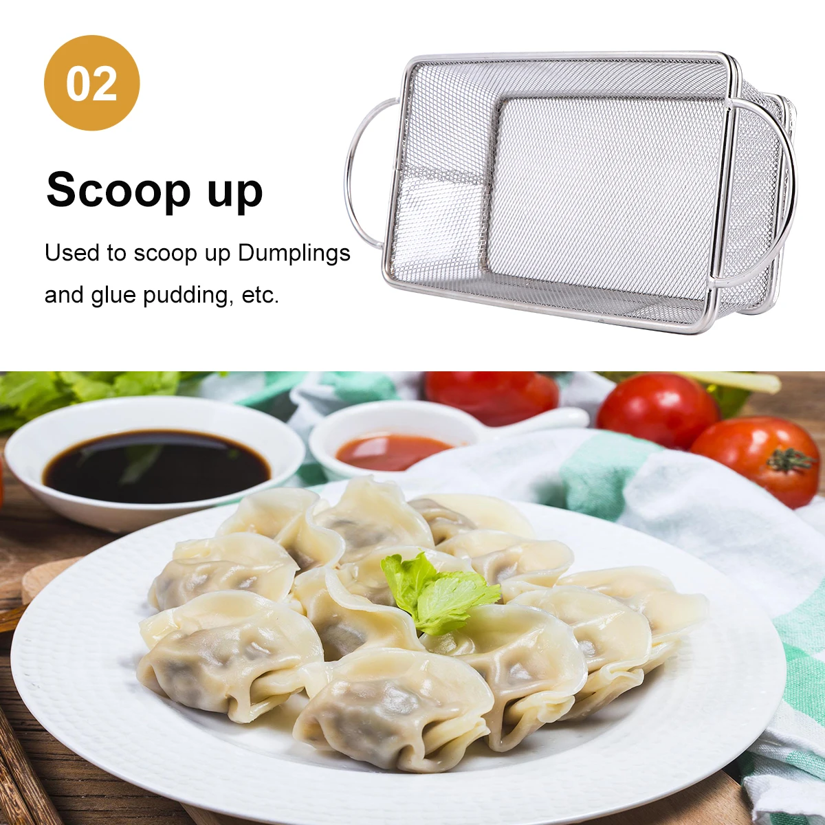 

Stainless Steel Frying Basket Two Handles Pattern Snack Basket Strainer Food Colander Fry Filter French Fries Chips Potatoes