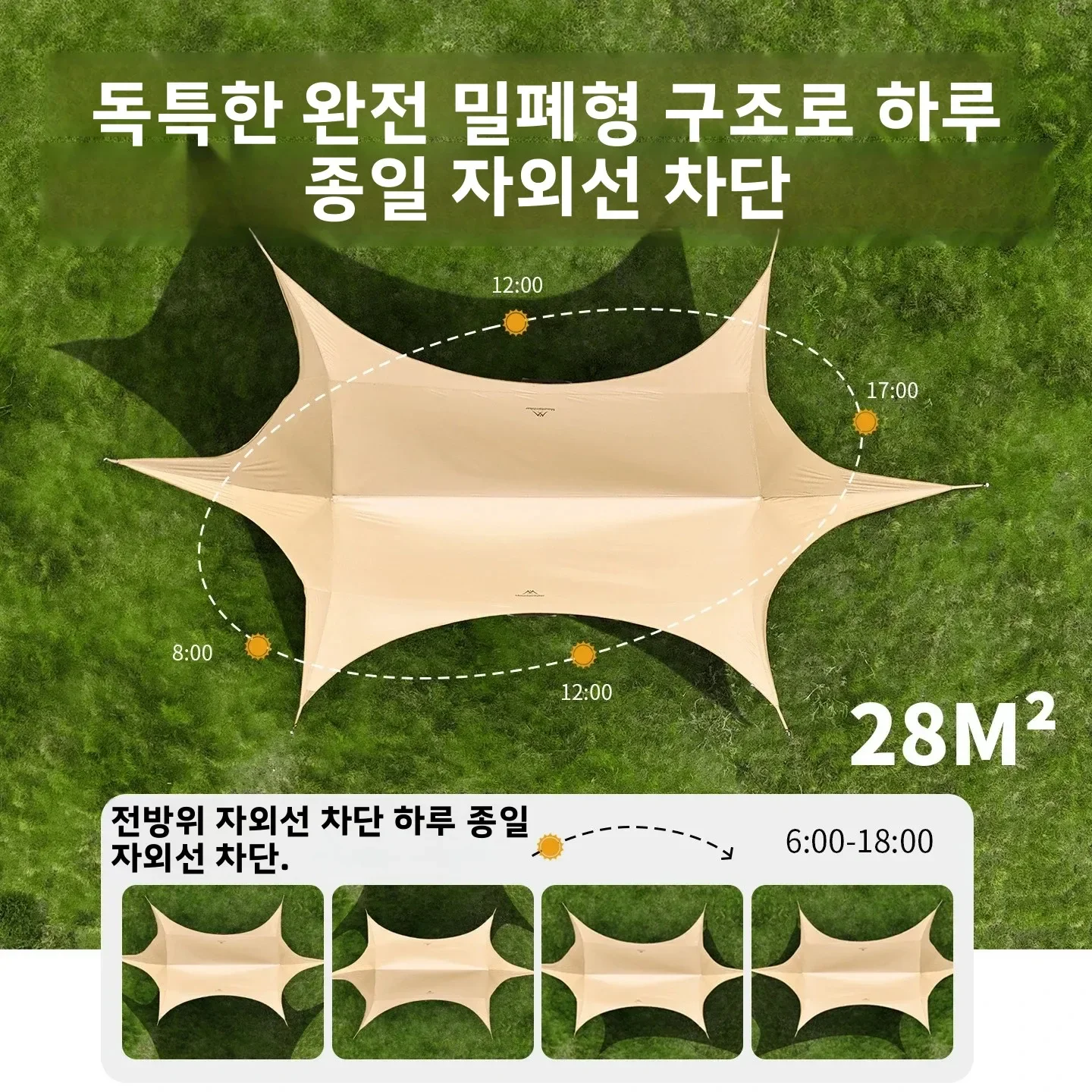 

Палатка-тент MOUNTAINHIKER Outdoor Cat Ear Canopy с затемнением, черная, резиновая, водонепроницаемая, для кемпинга, 28 ㎡ Быстросборный солнцезащитный тент-навес