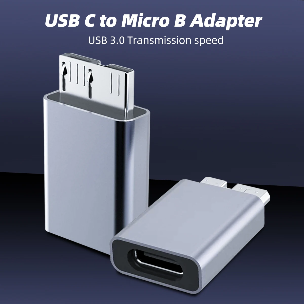 Micro B USB C 3.0 Male to Type C Female Adapter Type-C USB3.0 Micro B Connector Fast Charge for External Hard Drive Disk HDD