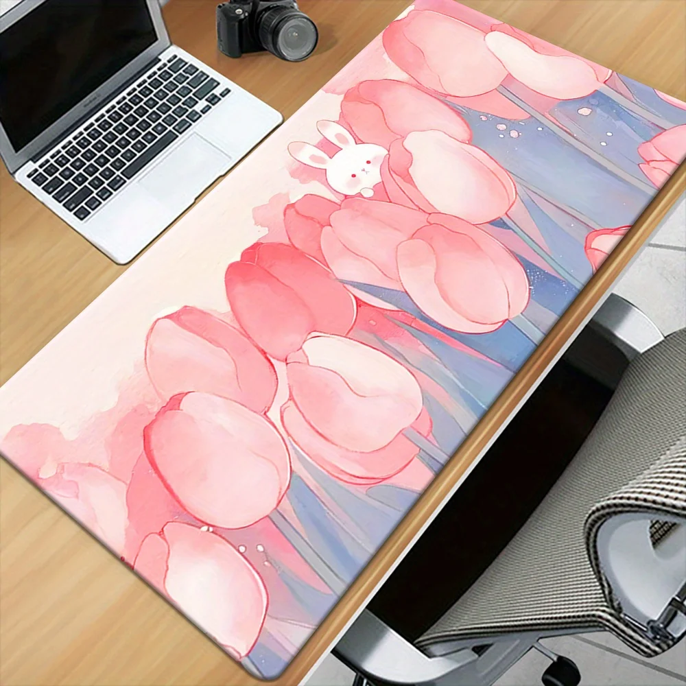 Brand Tulip HD Printed Desk Pad XXL Iron Art Gaming Mouse Mat Multi Functional Keyboard Office PC Gamer Mat