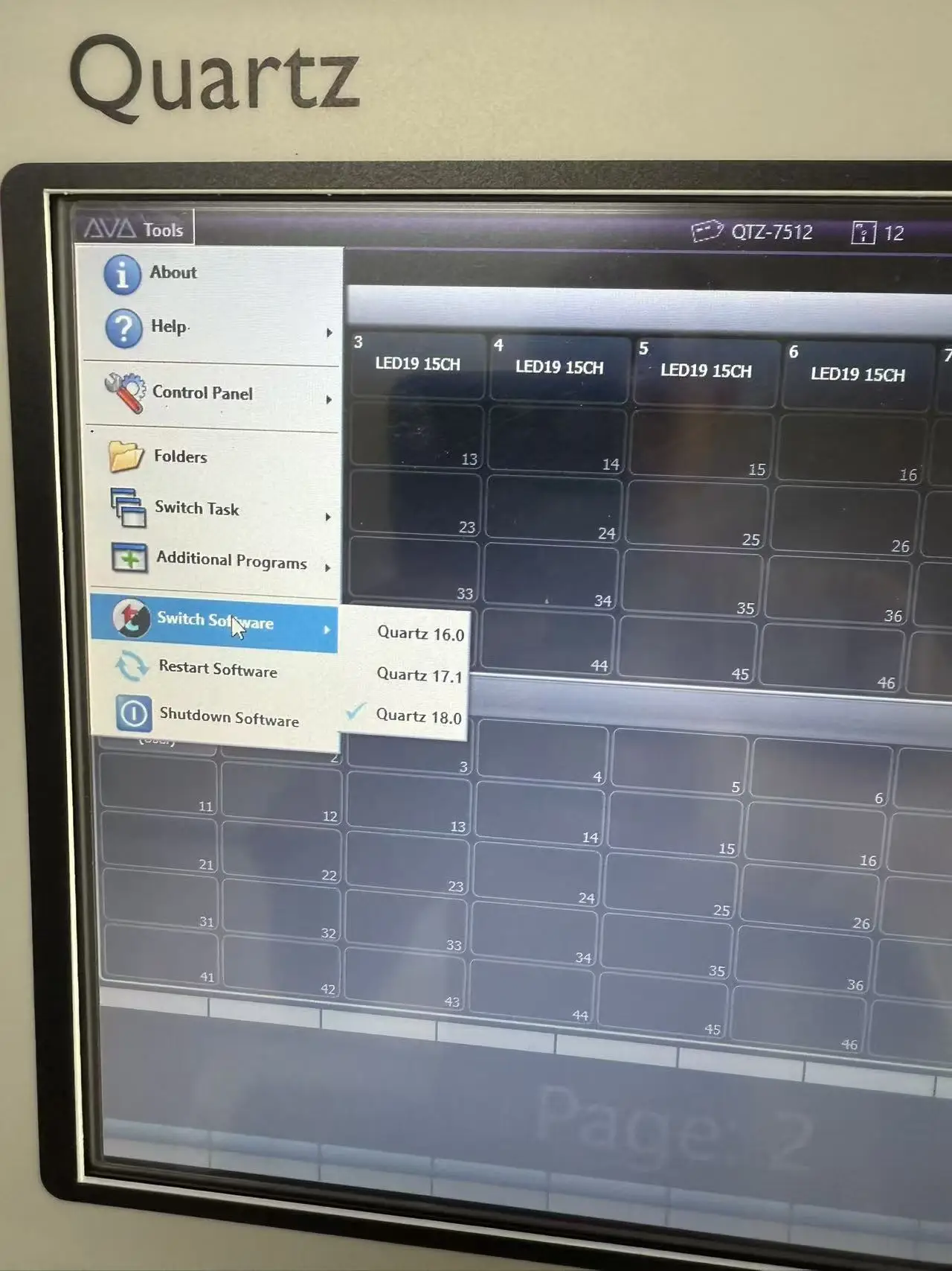Consola de control de iluminación de escenario versión mini cuarzo V17.1 v18.0