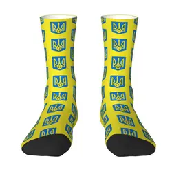 Kawaii Printing Coat Of Arms Ukraine Flag Socks for Women Men Stretch Summer Autumn Winter Ukrainian Emblem Trident Crew Socks