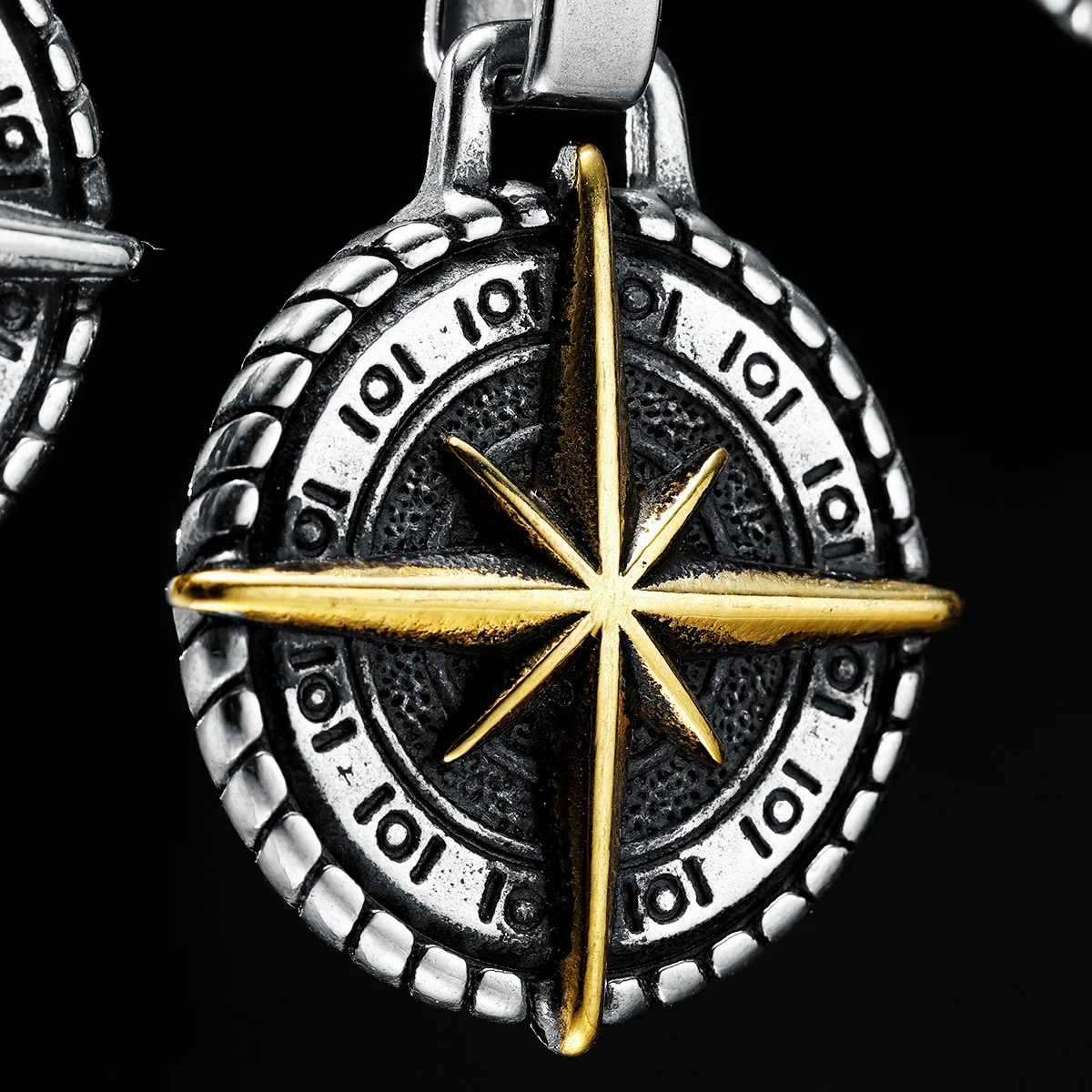 Viking Men Pendants North Star Compass Necklaces Stainless Steel Nordic Myth Chain Punk Rap for Boyfriend Male Jewelry Best Gift