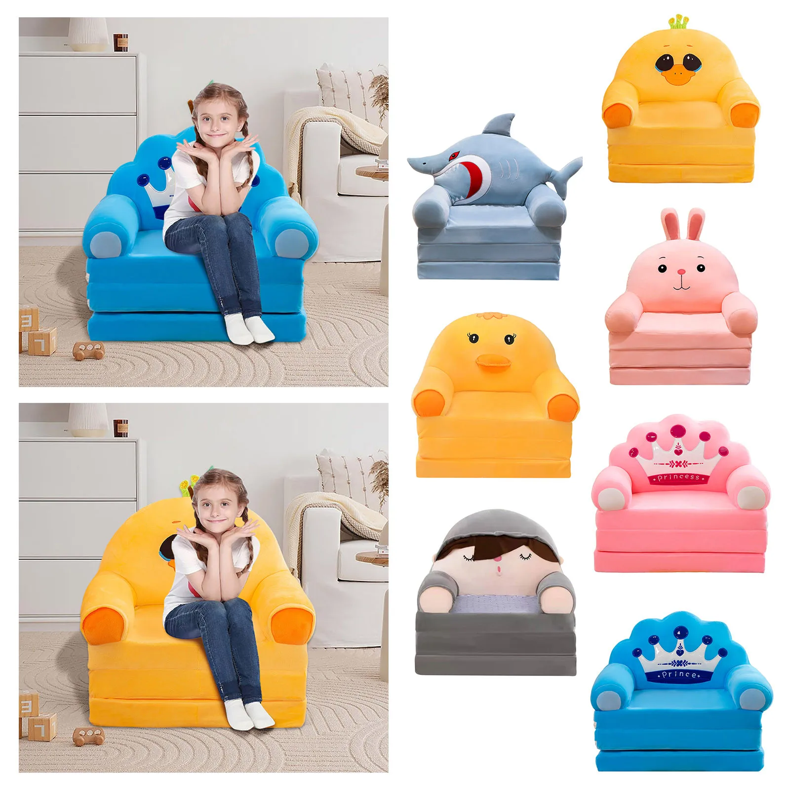 Kids Sofa Cover Without Liner Fille Foldable Backrest Armchair Foldable Wedge Seat Cushions Large Couch Pillows Car Seat Cover