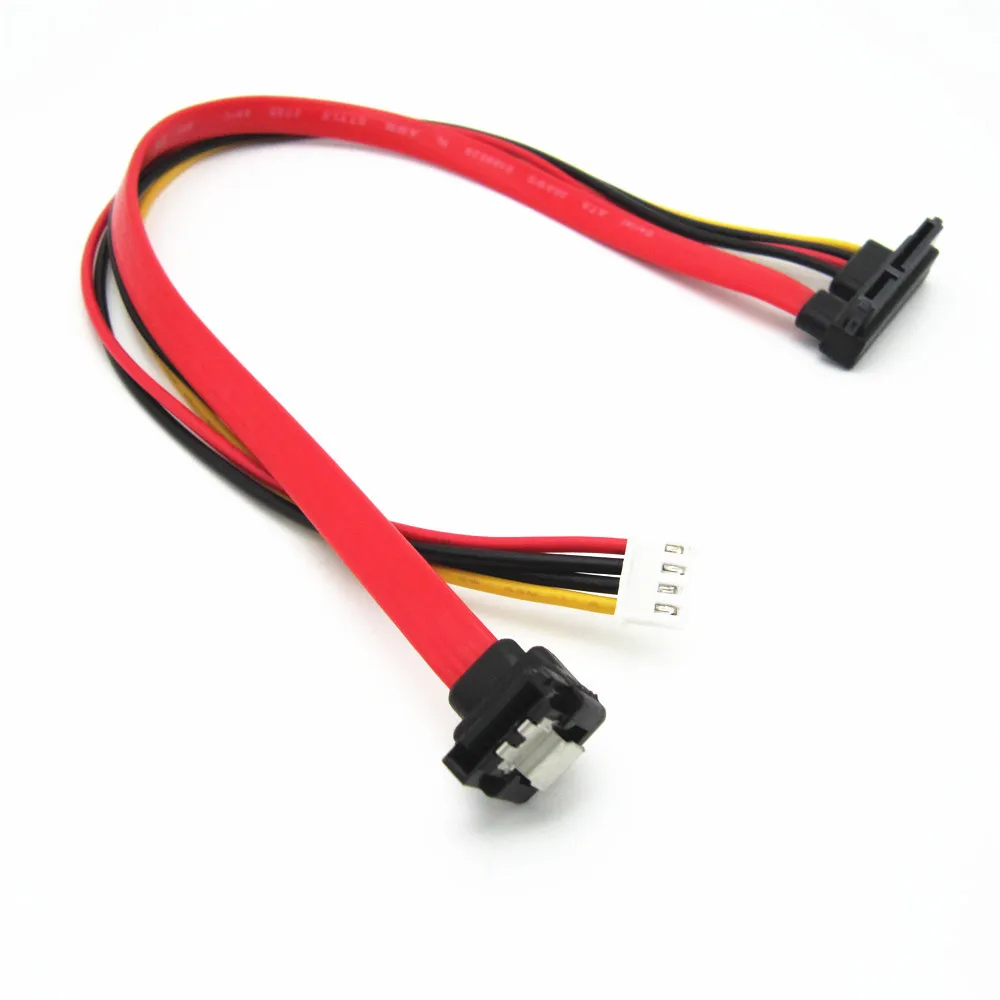 SATA to Big 4 Pin SATA 7+15 Cable Hard Disk Data Transfer Line Male to Female Plug Optical Drive 90 Degree Angle Elbow IDE Wire