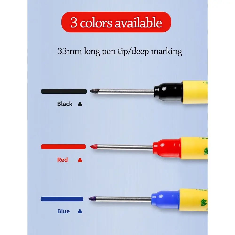 

Маркеры с длинной головкой на масляной основе, длина 33 мм, черные/красные/синие чернила, маркерная ручка на масляной основе, водонепроницаемая ручка для маркировки, маркировка глубоких отверстий